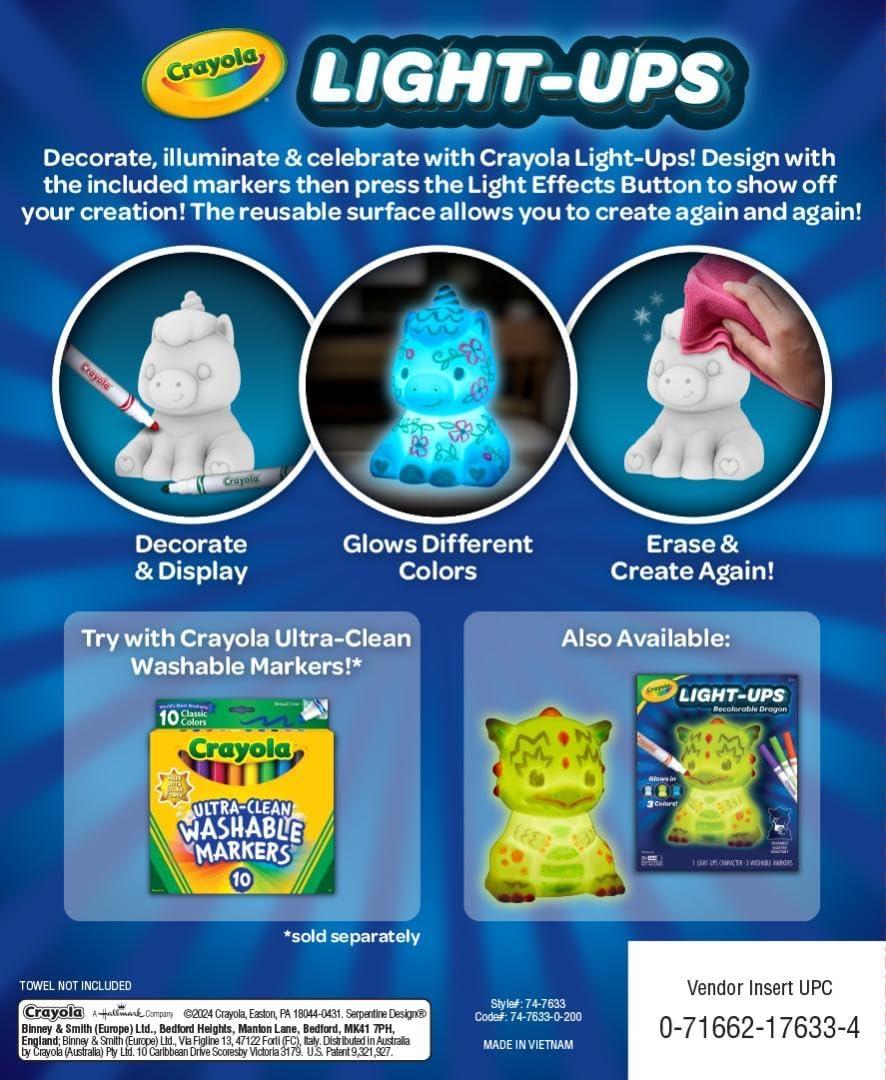 imageCrayola LightUps  Easter Bunny Light Up Toy Bunny Reusable Coloring Toy Easter Decor Easter Crafts ampamp Basket Stuffers Bunny Toy for Kids 4Unicorn Figure