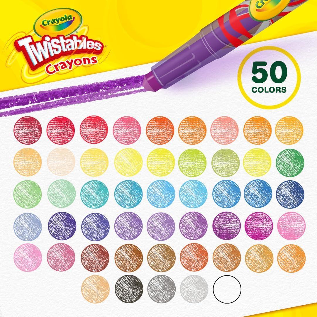 imageCrayola Mini Twistables Crayons for Kids 50ct Cute School Supplies for Girls ampamp Boys Toddler Crayons for Coloring Books Back to School Gifts for Kids