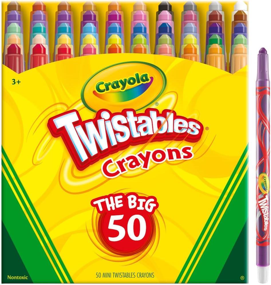 imageCrayola Mini Twistables Crayons for Kids 50ct Cute School Supplies for Girls ampamp Boys Toddler Crayons for Coloring Books Back to School Gifts for Kids
