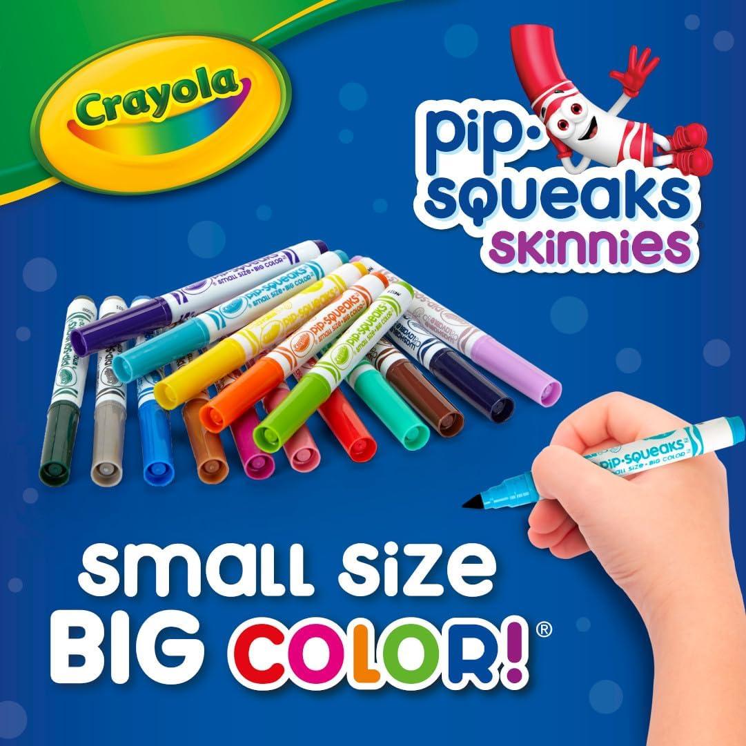 imageCrayola Pip Squeaks Skinnies Washable Marker Set 16ct Mini Markers for Toddlers Thin Coloring Supplies for Kids Toddler Back to School Essentials1 Count Pack of 1