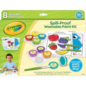 imageCrayola Spill Proof Paint Set 8ct Washable Toddler Paint Kit Includes Brushes Pots Activity Pages Toddler Gift Ages 3Spill Proof Paint