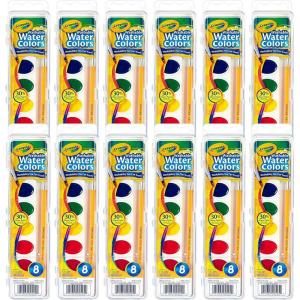 imageCrayola Washable Watercolor Paint Sets for Kids 12ct Bulk Classroom Art Supplies for Preschool ampamp Kindergarten Classroom Learning Activities for ToddlersWatercolors
