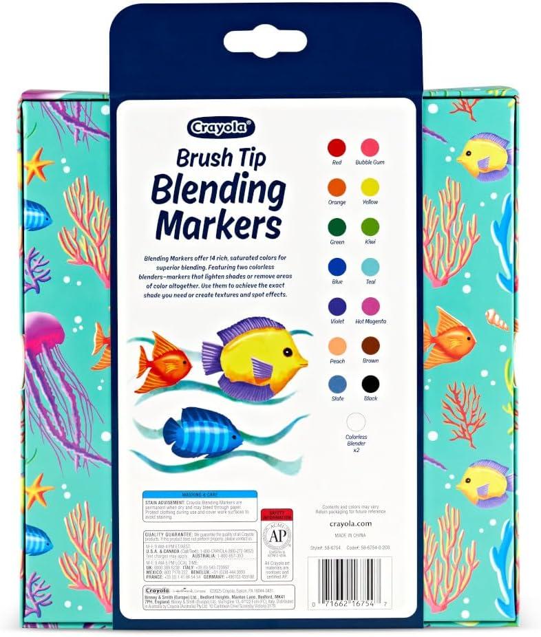 imageCrayola Blending Marker Set 16 Count Markers 2 Colorless Blenders Adult Coloring Markers Gifts for Teens ampamp Adults