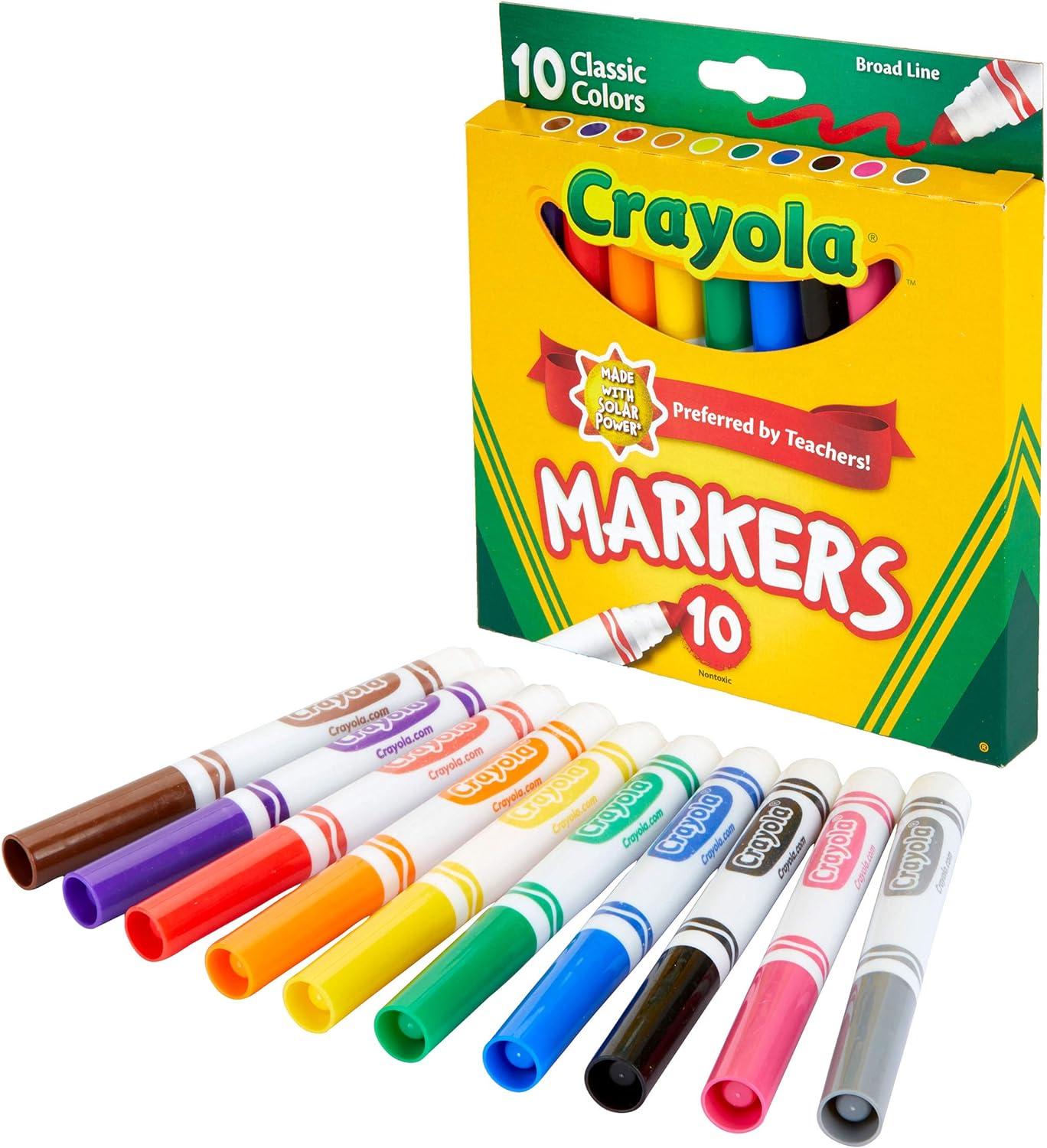 imageCrayola Broad Line Markers 12pk Bulk School Coloring Markers for Kids Teacher Classroom Must Haves Back to School Essential Supplies for Preschool ampamp Kindergarten10 Count Pack of 12