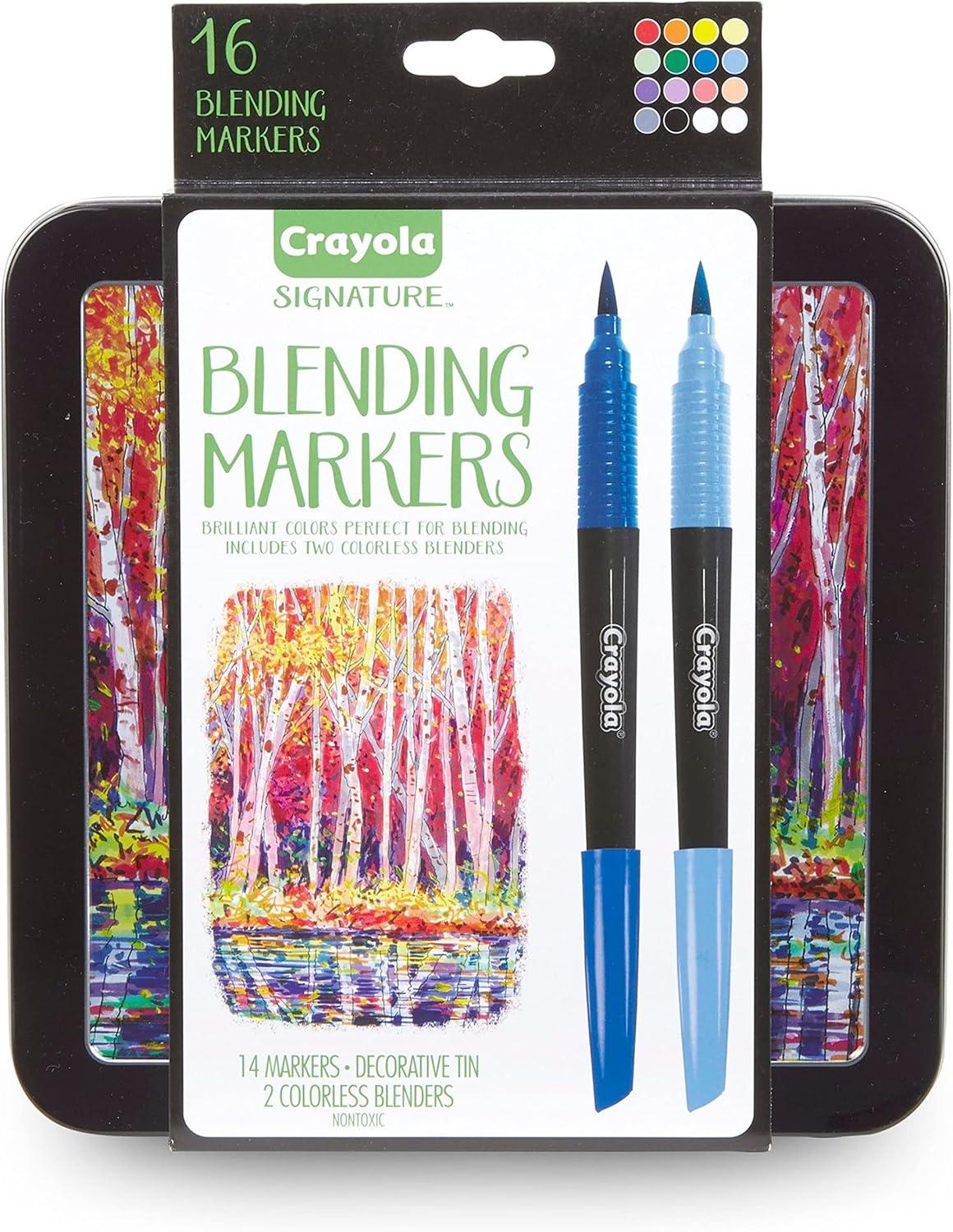 imageCrayola Brush ampamp Detail Dual Tip Marker Set 16 Markers 32 Colors Adult Coloring Markers Gifts for Teens ampamp AdultsBlending Markers
