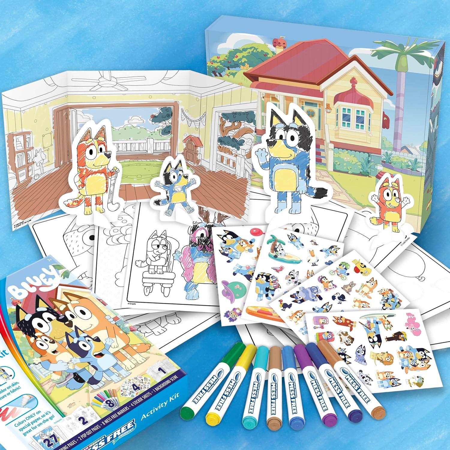 imageCrayola Color Wonder Bluey Activity Kit Mess Free Coloring for Toddlers Art Set for Kids Toddler Plane Essential Bluey Toys Gifts for Kids 3Bluey Activity Set