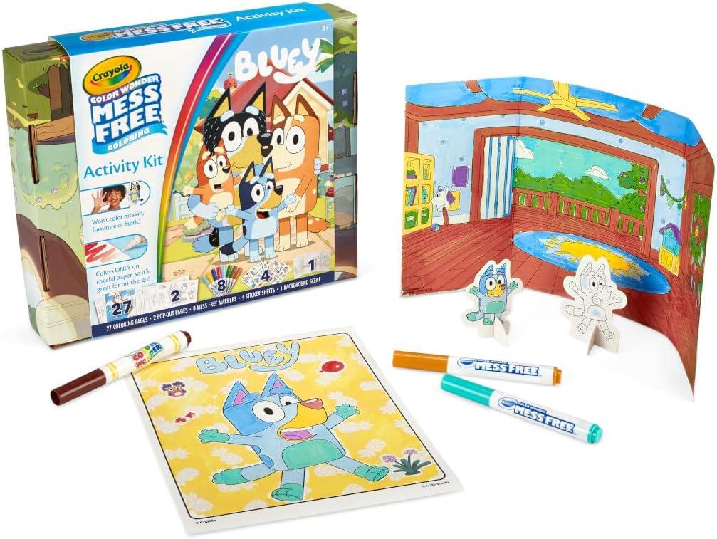 imageCrayola Color Wonder Bluey Activity Kit Mess Free Coloring for Toddlers Art Set for Kids Toddler Plane Essential Bluey Toys Gifts for Kids 3Bluey Activity Set