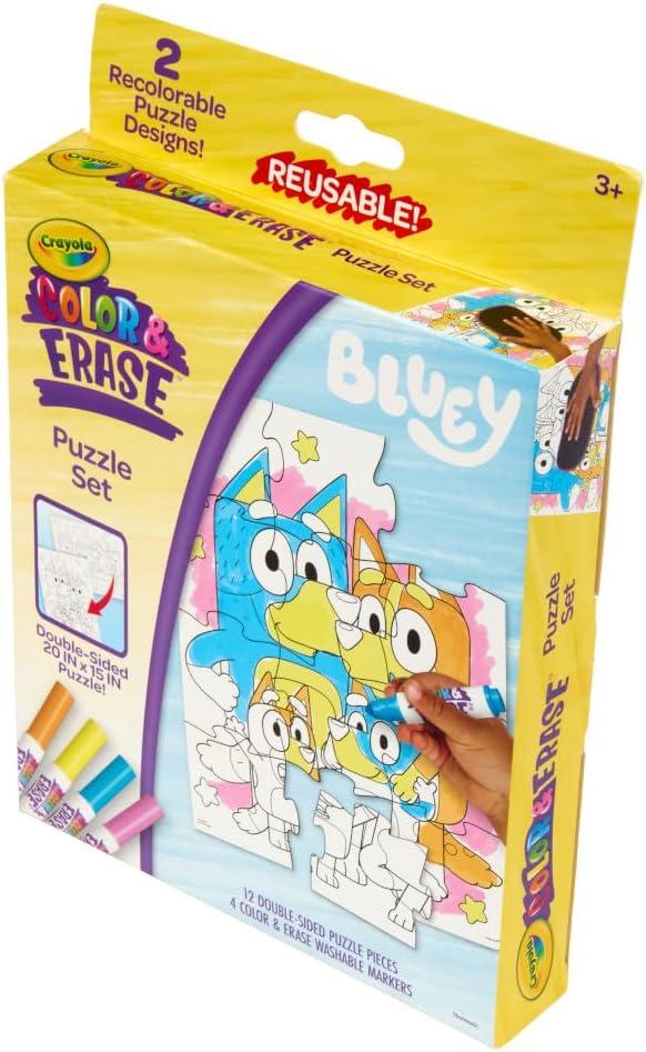 imageCrayola Color Wonder Bluey Activity Kit Mess Free Coloring for Toddlers Art Set for Kids Toddler Plane Essential Bluey Toys Gifts for Kids 3Bluey Color  Erase Puzzle