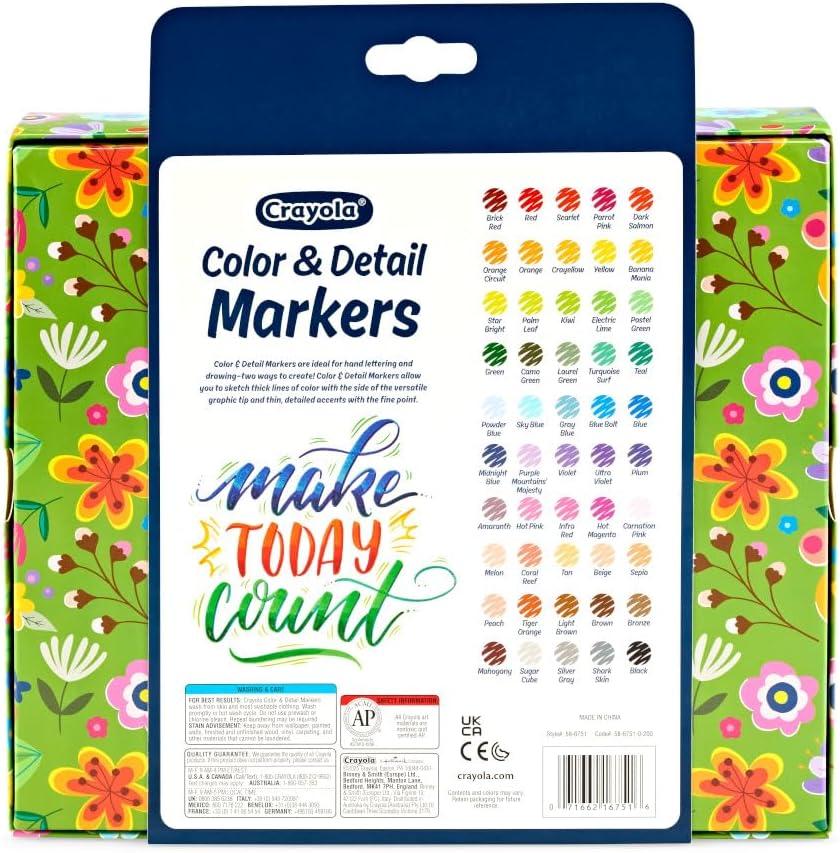 imageCrayola Color ampamp Detail Marker Set 50ct Drawing Markers for Adults Art Markers Graphic ampamp Fine Tip Gift for Teens ampamp Adults