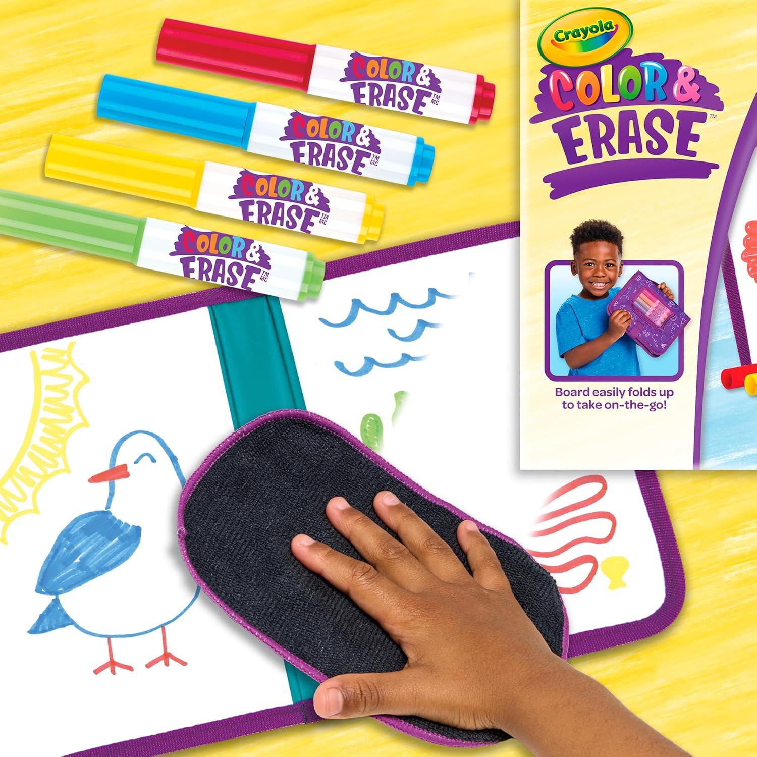 imageCrayola Color ampamp Erase Drawing Board for Kids Travel Coloring Kit Drawing Toy Toddler Coloring Set Gift for Kids 3Travel Board