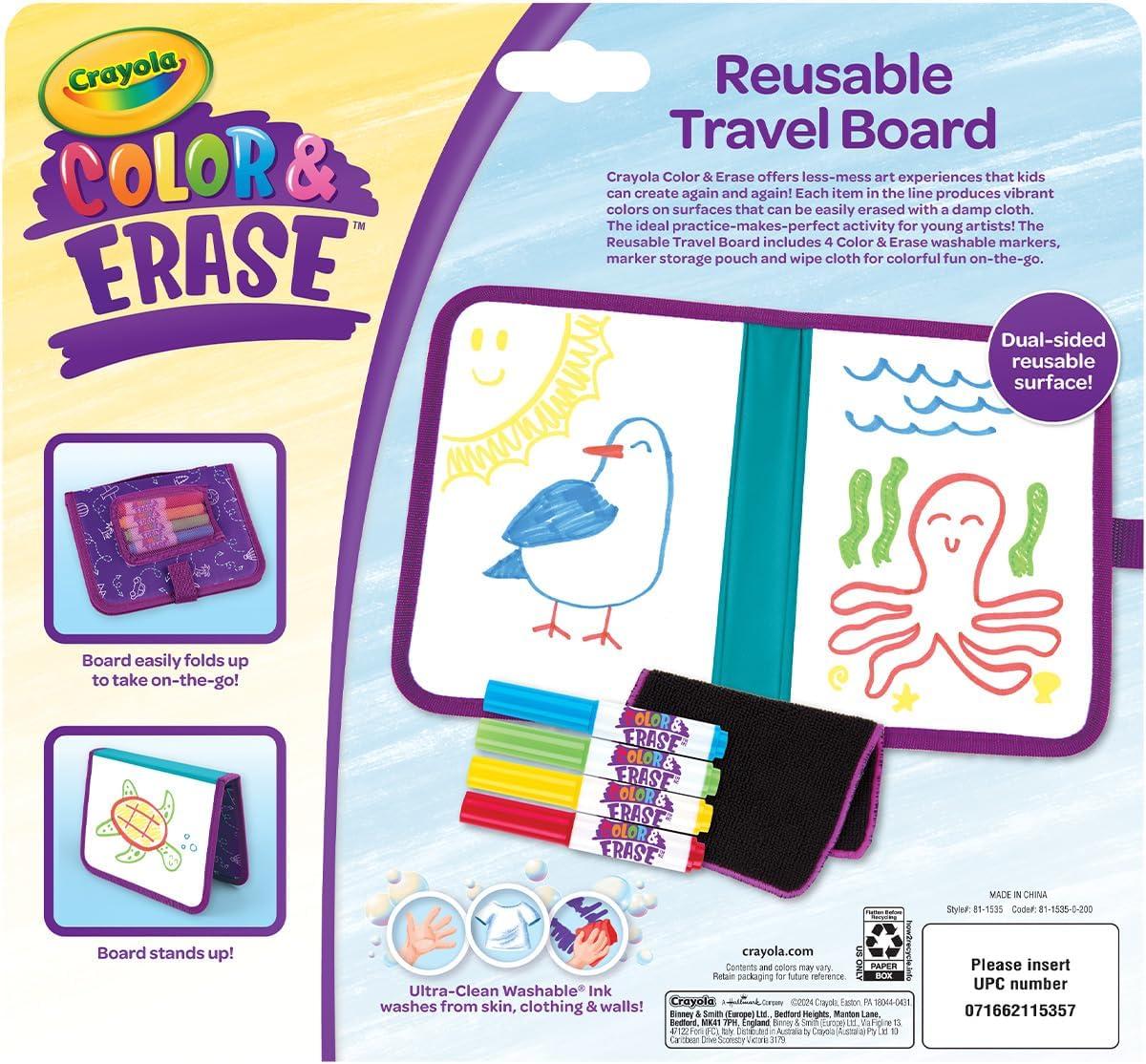 imageCrayola Color ampamp Erase Drawing Board for Kids Travel Coloring Kit Drawing Toy Toddler Coloring Set Gift for Kids 3Travel Board