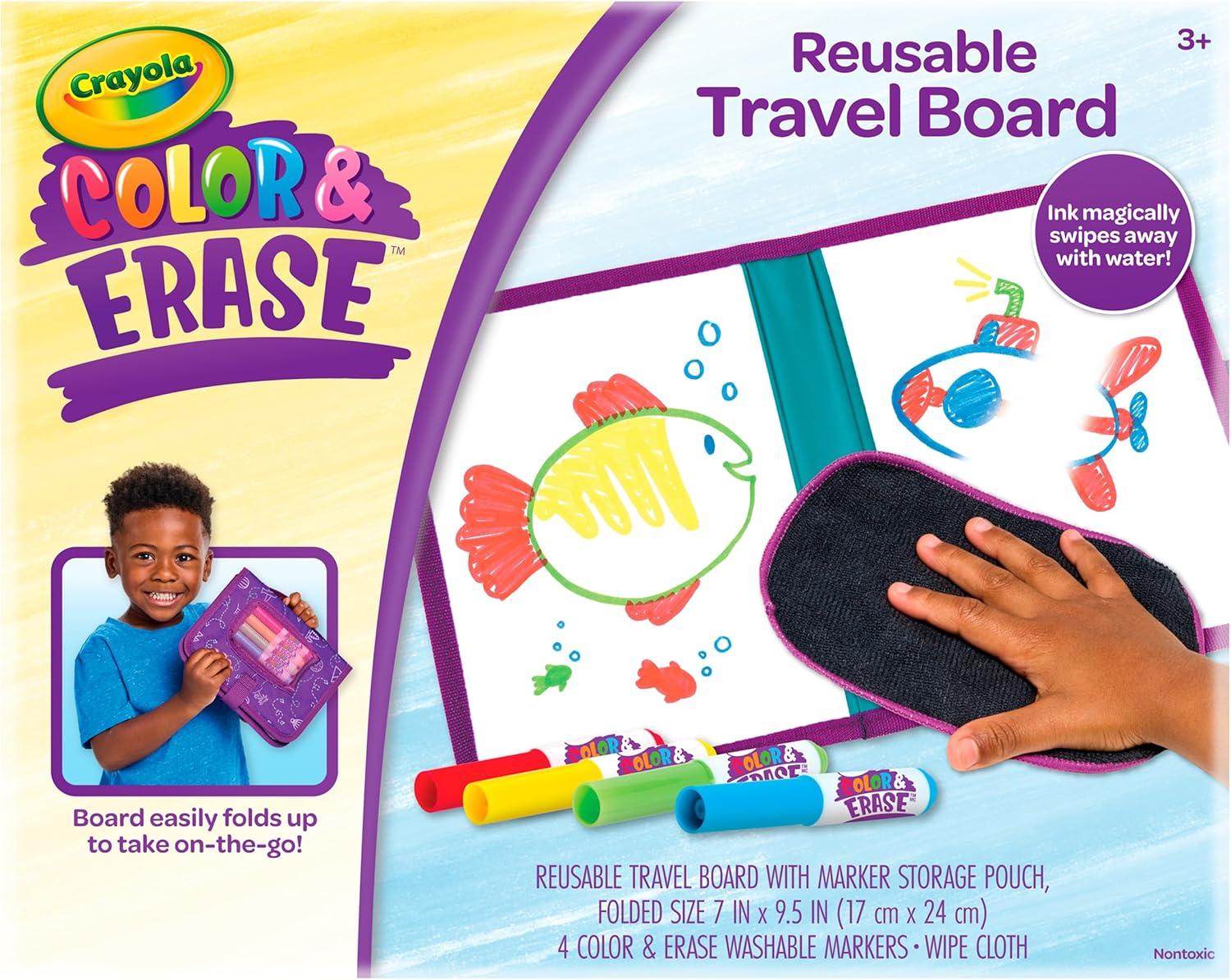 imageCrayola Color ampamp Erase Drawing Board for Kids Travel Coloring Kit Drawing Toy Toddler Coloring Set Gift for Kids 3Travel Board