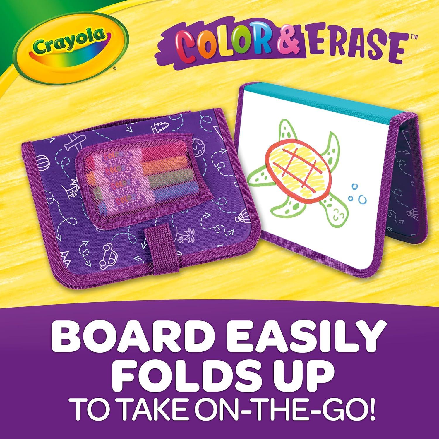 imageCrayola Color ampamp Erase Drawing Board for Kids Travel Coloring Kit Drawing Toy Toddler Coloring Set Gift for Kids 3Travel Board
