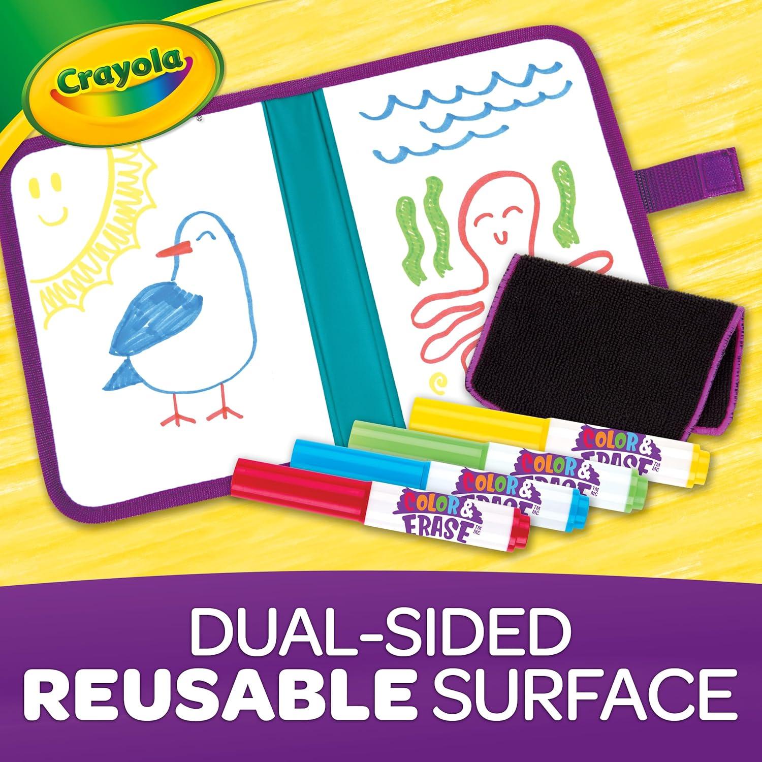 imageCrayola Color ampamp Erase Drawing Board for Kids Travel Coloring Kit Drawing Toy Toddler Coloring Set Gift for Kids 3Travel Board