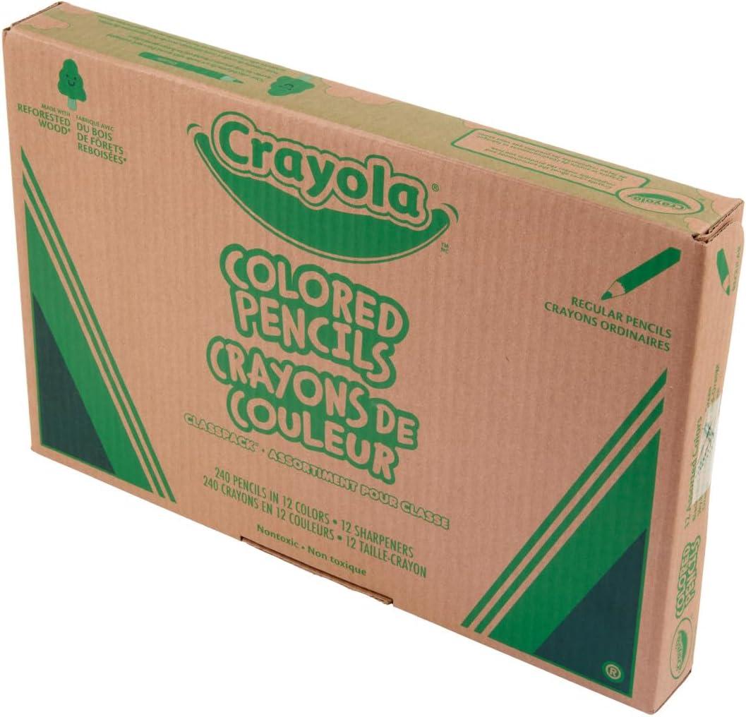 imageCrayola Colored Pencils Classpack 240ct Must Have Classroom Supplies for Teachers Bulk Colored Pencils for School 12 Colors Back to School Essentials