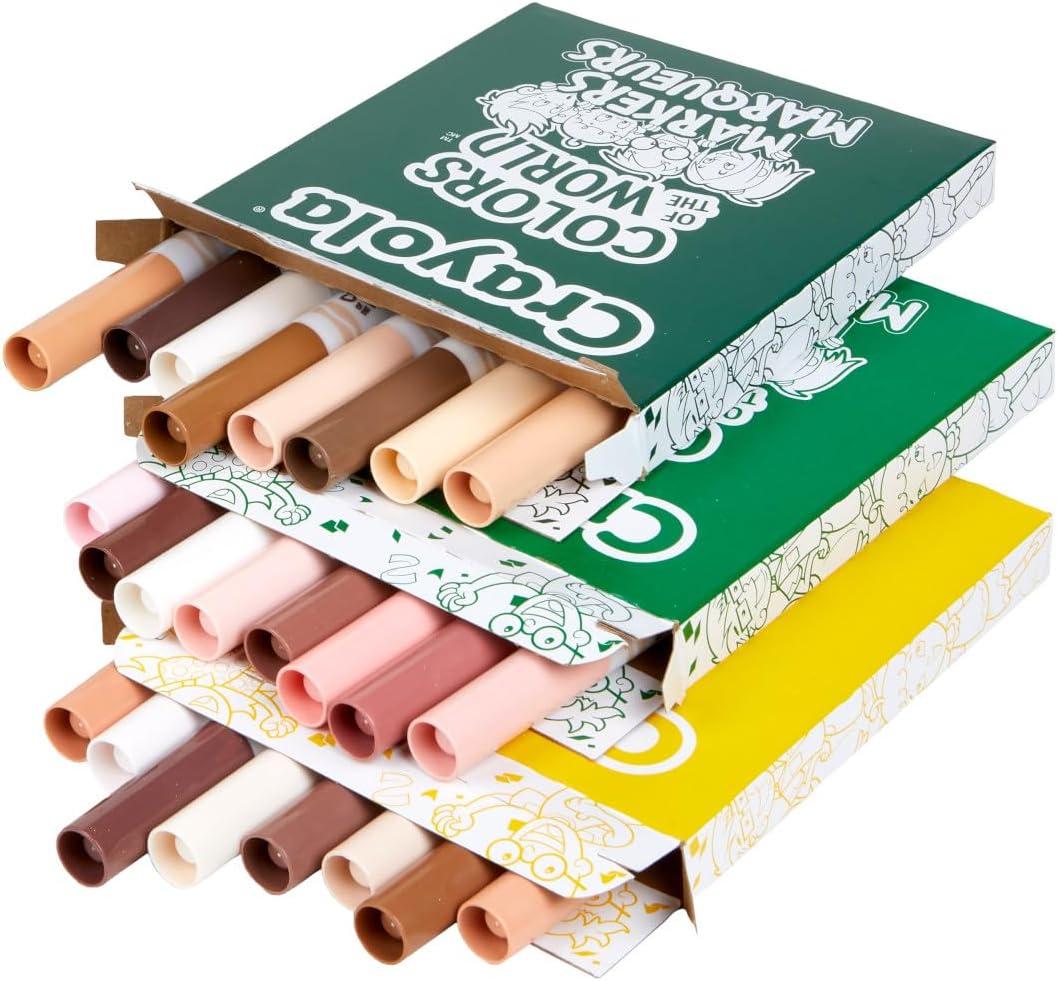 imageCrayola Colors Of The World Classpack 240 Ct Bulk Skin Tone Washable Markers School Supplies For Teachers Individual Marker Boxes