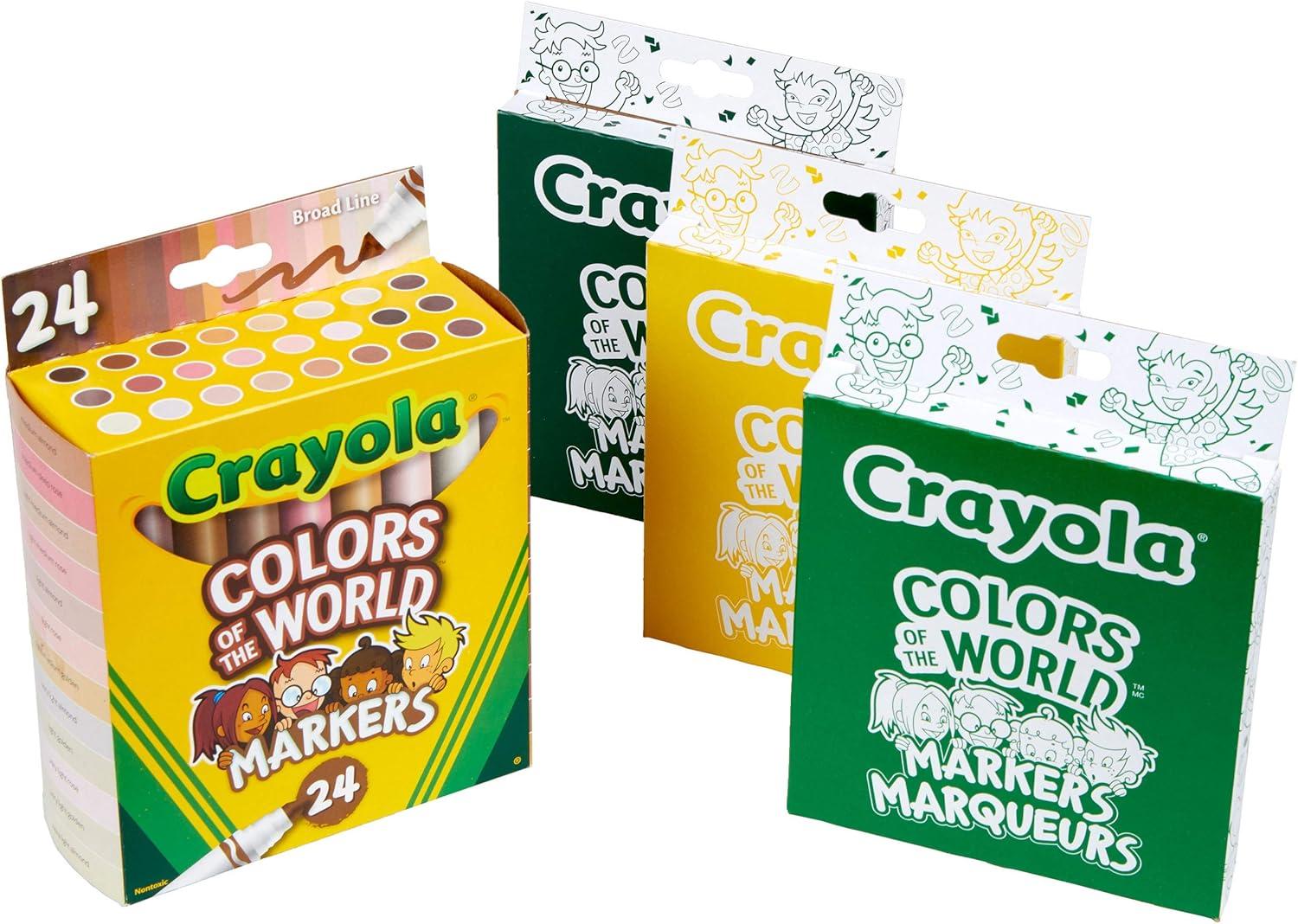 imageCrayola Colors of the World Markers  6 Pack 24ct Bulk Skin Tone Marker Set for Kids Art Marker Classroom Must Have Ages 31 Count Pack of 1