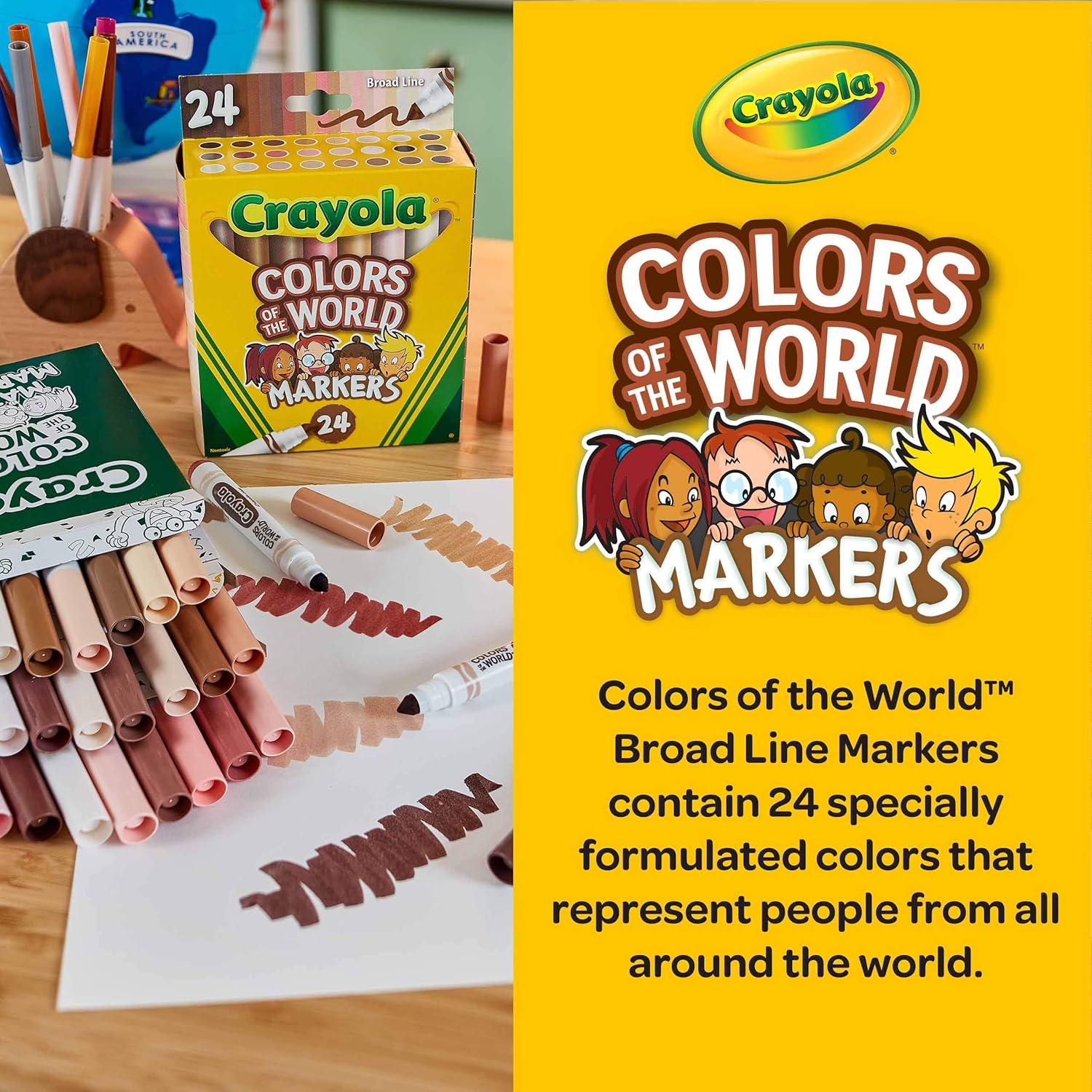 imageCrayola Colors of the World Markers  6 Pack 24ct Bulk Skin Tone Marker Set for Kids Art Marker Classroom Must Have Ages 31 Count Pack of 1