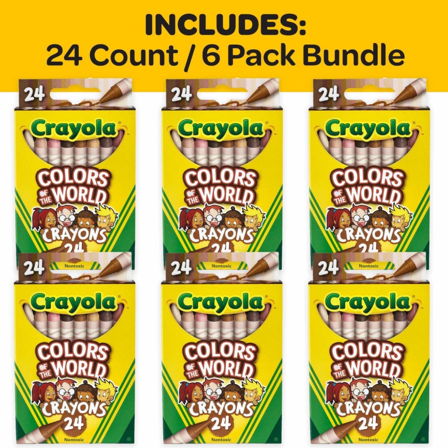 imageCrayola Colors of the World Markers  6 Pack 24ct Bulk Skin Tone Marker Set for Kids Art Marker Classroom Must Have Ages 31 Count Pack of 1