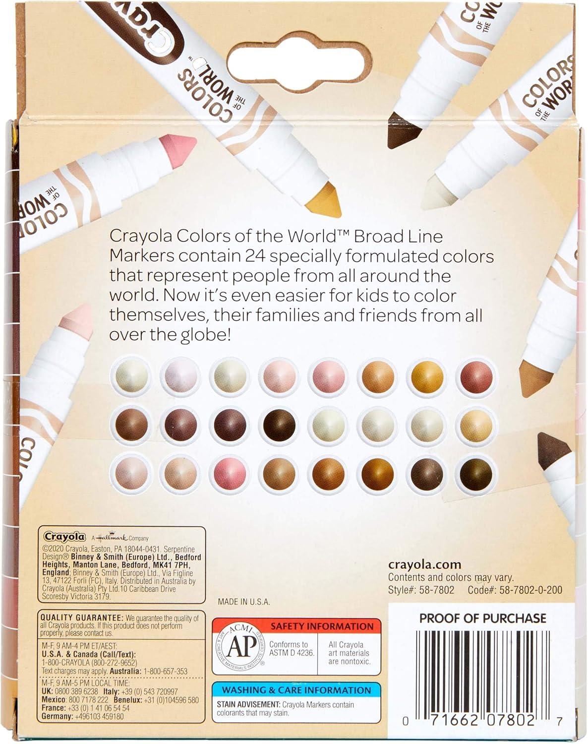 imageCrayola Colors of the World Markers  6 Pack 24ct Bulk Skin Tone Marker Set for Kids Art Marker Classroom Must Have Ages 31 Count Pack of 1