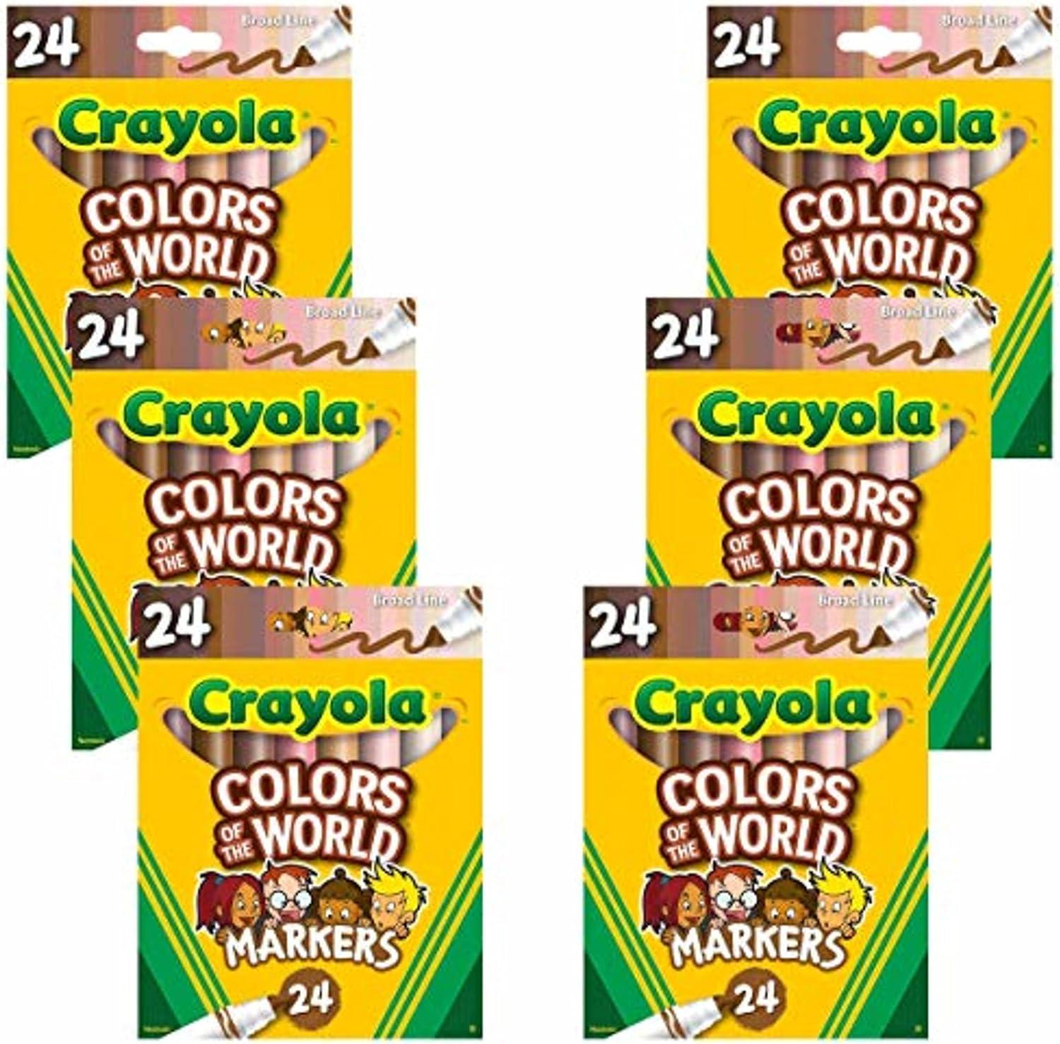 imageCrayola Colors of the World Markers  6 Pack 24ct Bulk Skin Tone Marker Set for Kids Art Marker Classroom Must Have Ages 31 Count Pack of 1
