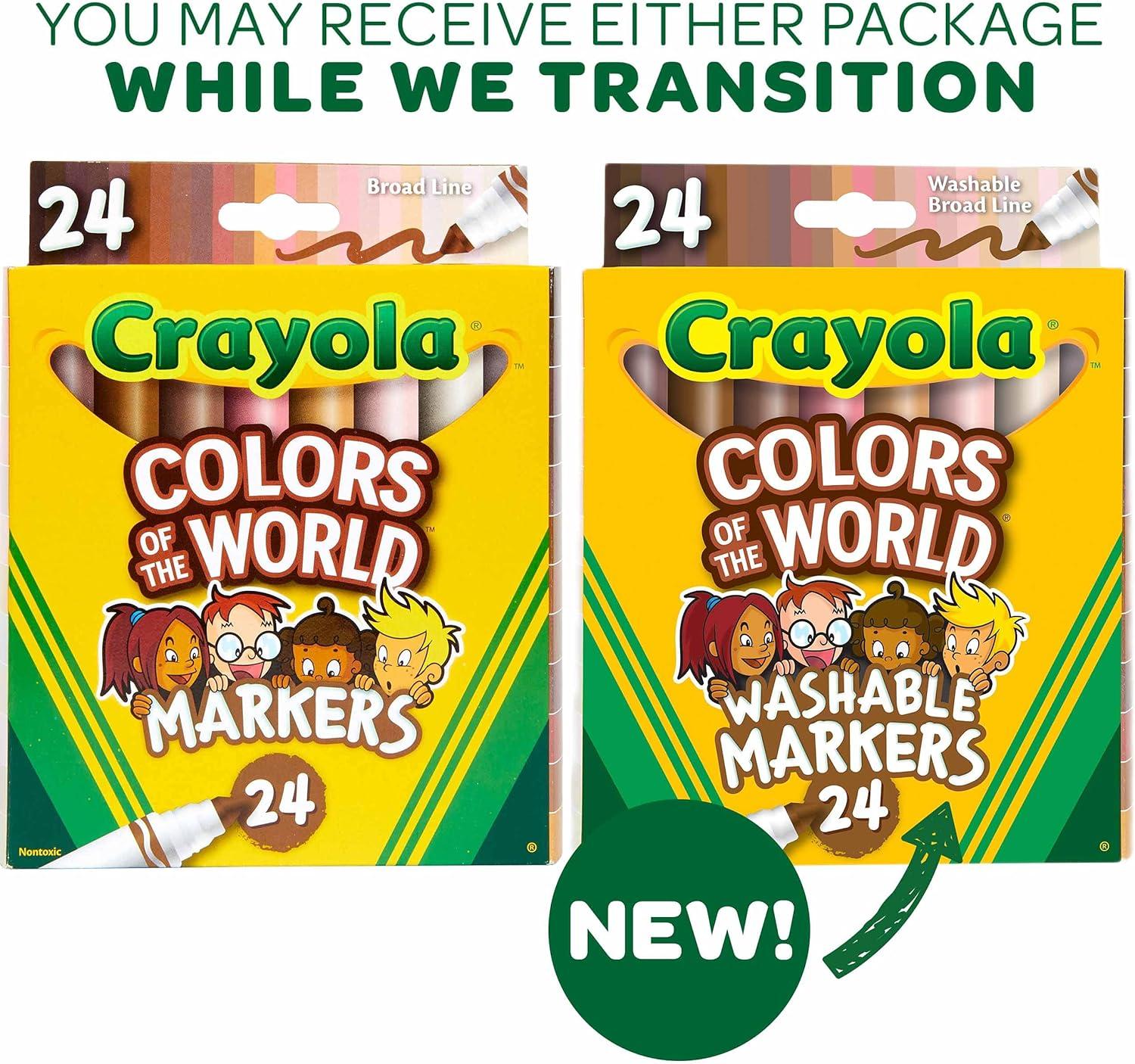 imageCrayola Colors of the World Markers  6 Pack 24ct Bulk Skin Tone Marker Set for Kids Art Marker Classroom Must Have Ages 31 Count Pack of 1