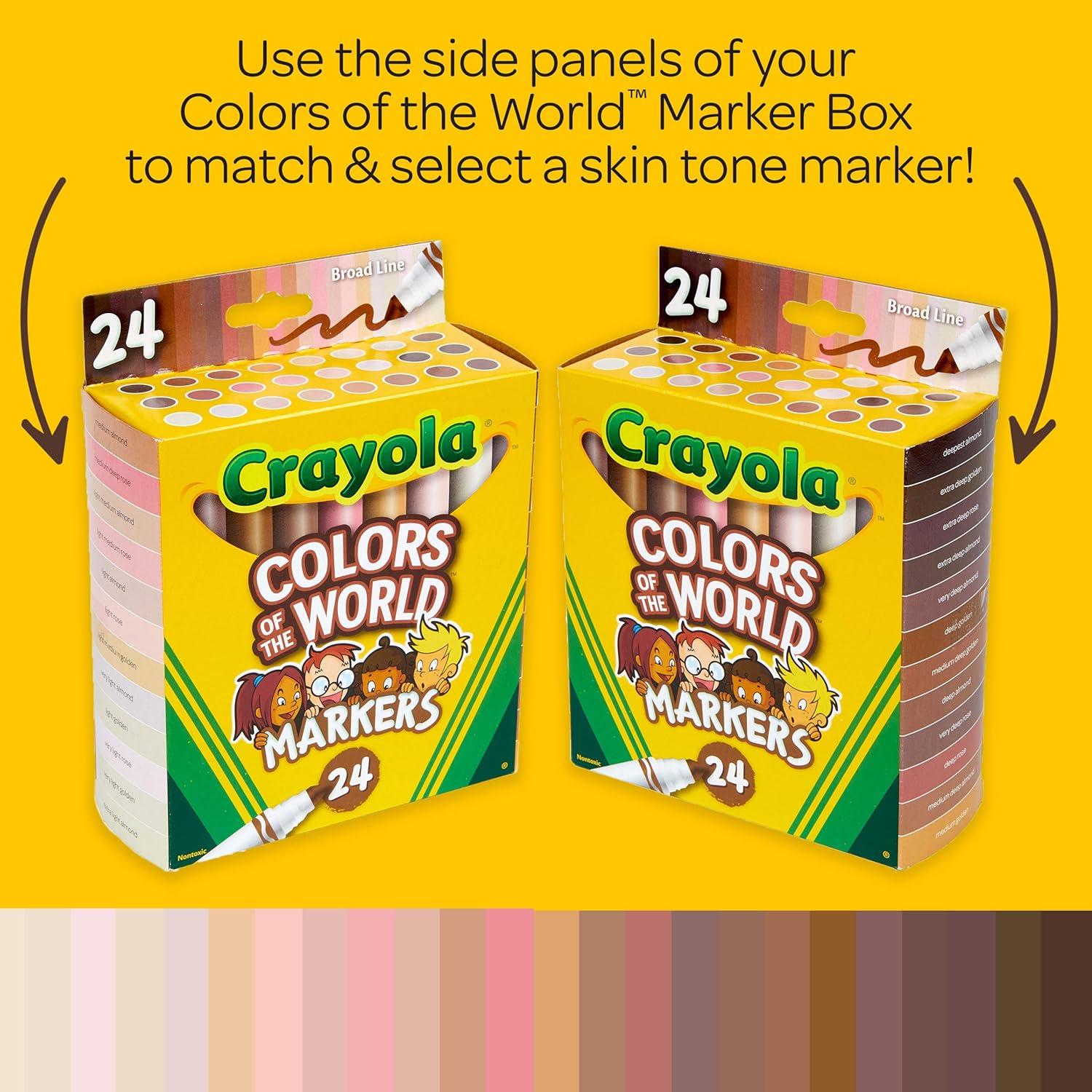 imageCrayola Colors of the World Markers  6 Pack 24ct Bulk Skin Tone Marker Set for Kids Art Marker Classroom Must Have Ages 31 Count Pack of 1