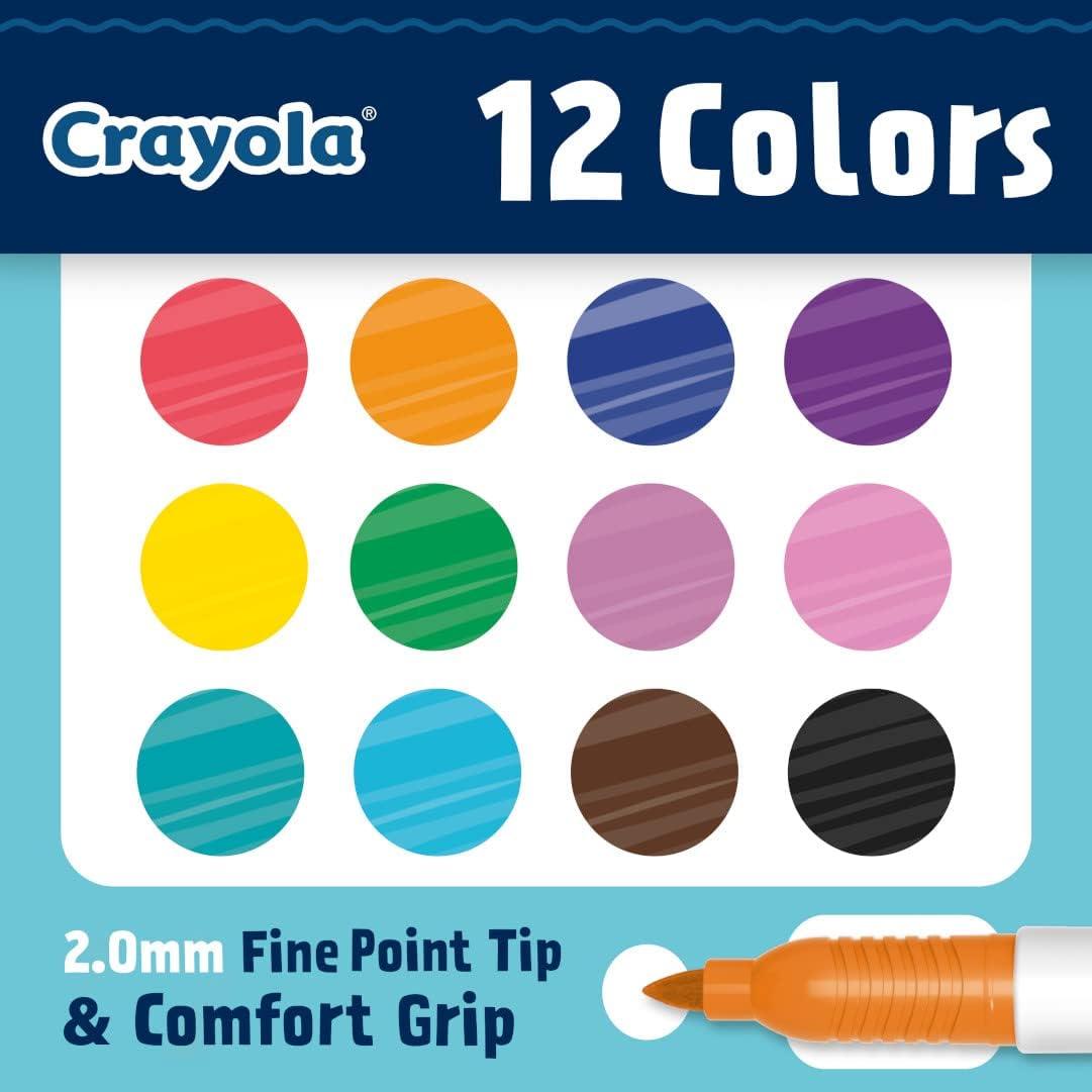 imageCrayola Dual Chisel Tip ampamp Brush Markers 12ct Markers for Adults Art Marker Set Coloring Supplies Gifts for Teens ampamp Adults1 Count Pack of 1