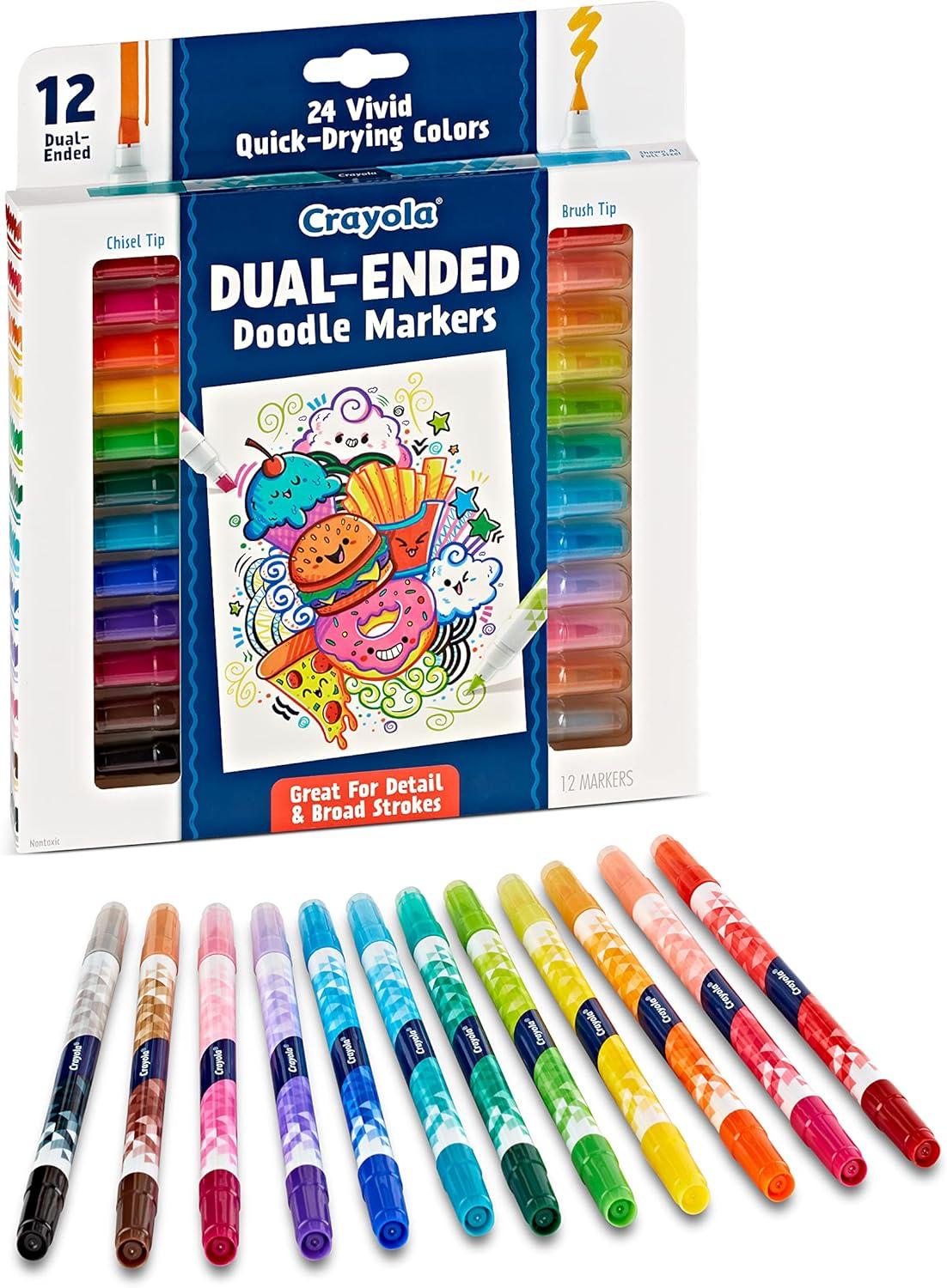 imageCrayola Dual Chisel Tip ampamp Brush Markers 12ct Markers for Adults Art Marker Set Coloring Supplies Gifts for Teens ampamp Adults1 Count Pack of 1