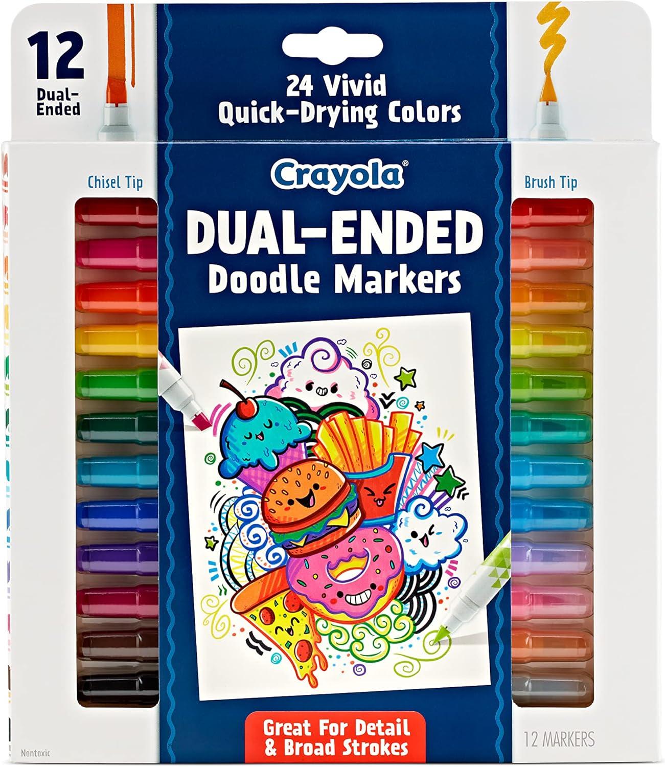 imageCrayola Dual Chisel Tip ampamp Brush Markers 12ct Markers for Adults Art Marker Set Coloring Supplies Gifts for Teens ampamp Adults1 Count Pack of 1