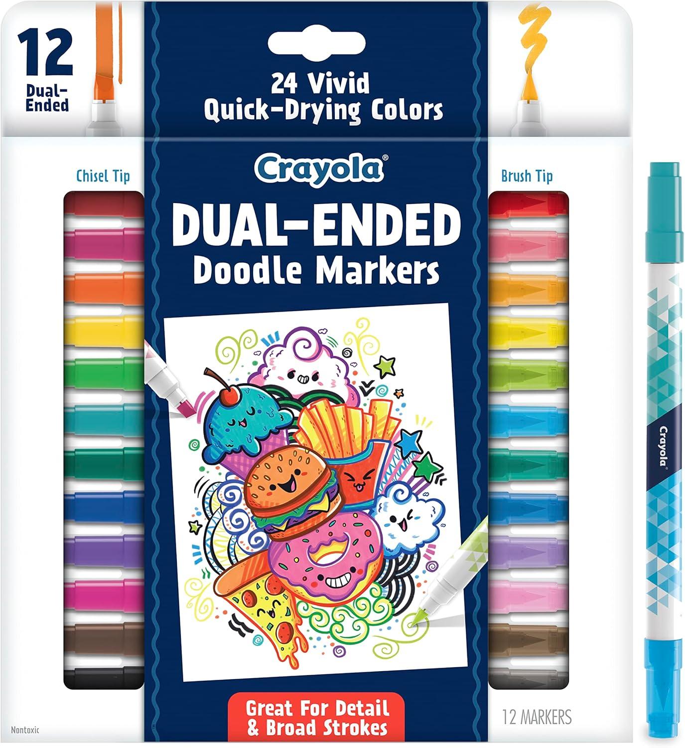 imageCrayola Dual Chisel Tip ampamp Brush Markers 12ct Markers for Adults Art Marker Set Coloring Supplies Gifts for Teens ampamp Adults1 Count Pack of 1