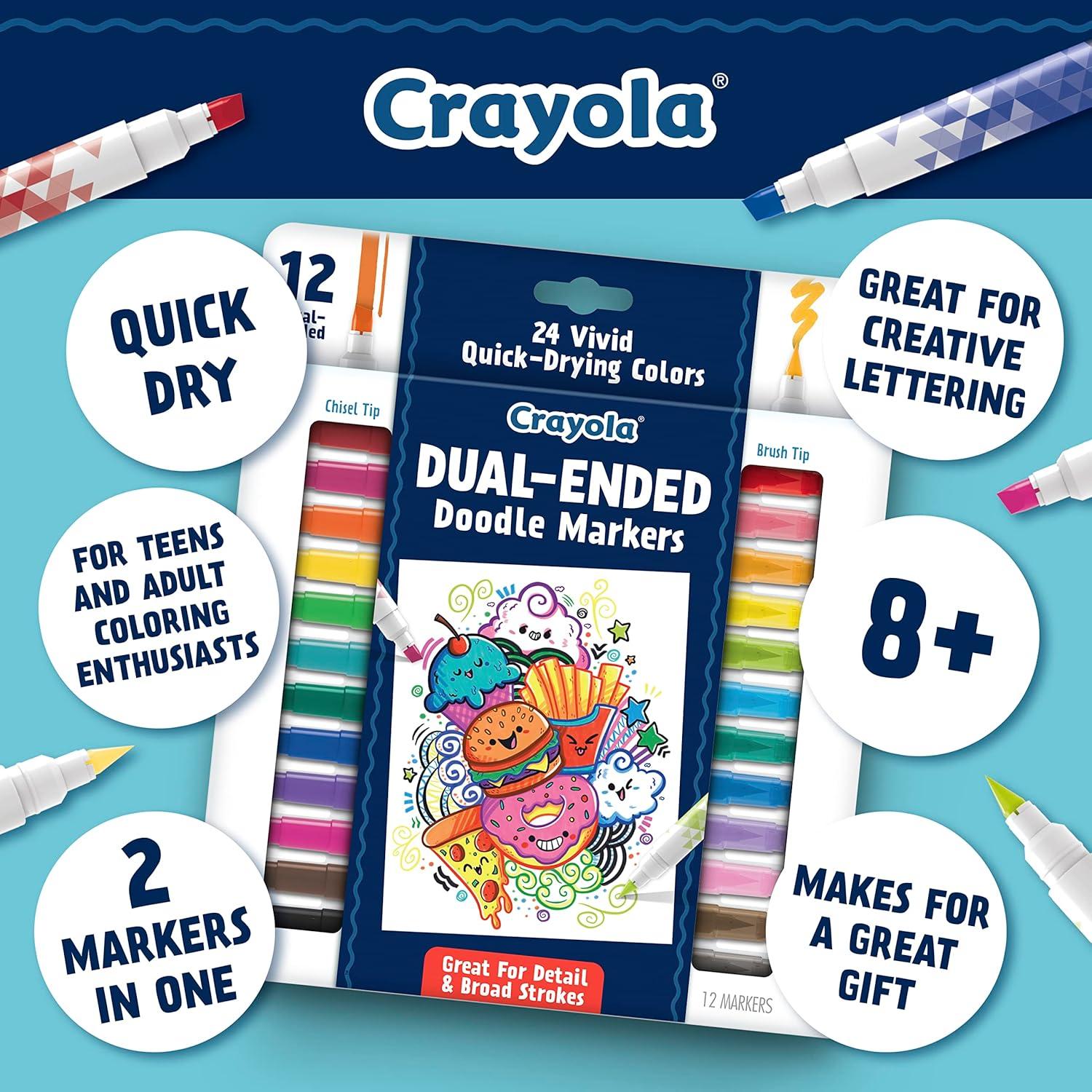 imageCrayola Dual Chisel Tip ampamp Brush Markers 12ct Markers for Adults Art Marker Set Coloring Supplies Gifts for Teens ampamp Adults1 Count Pack of 1
