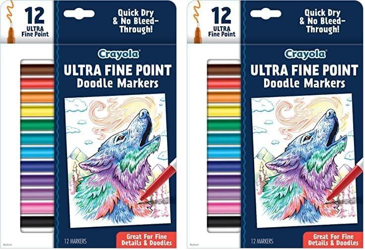 imageCrayola Dual Chisel Tip ampamp Brush Markers 12ct Markers for Adults Art Marker Set Coloring Supplies Gifts for Teens ampamp Adults12 Count Pack of 2