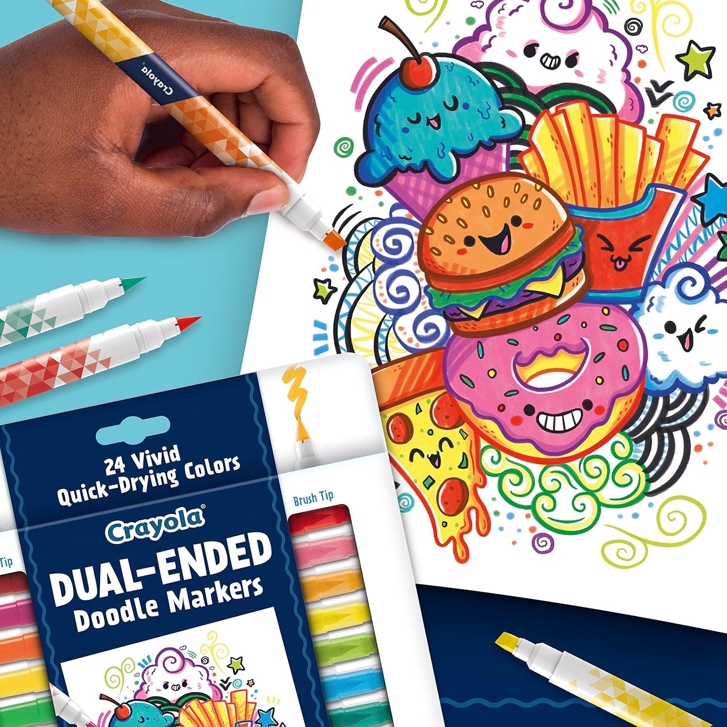 imageCrayola Dual Chisel Tip ampamp Brush Markers 12ct Markers for Adults Art Marker Set Coloring Supplies Gifts for Teens ampamp Adults12 Count Pack of 2