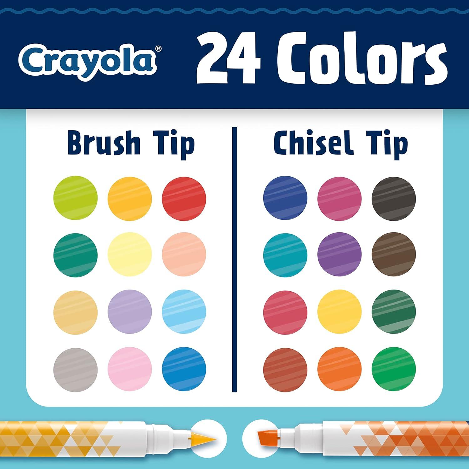 imageCrayola Dual Chisel Tip ampamp Brush Markers 12ct Markers for Adults Art Marker Set Coloring Supplies Gifts for Teens ampamp Adults12 Count Pack of 2