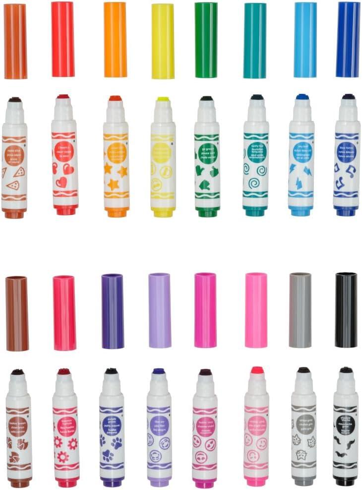 imageCrayola Emoji Pip Squeaks Washable Markers 16ct Toddler Mini Stamper Marker Set Coloring Supplies for Toddlers Gift for Kids