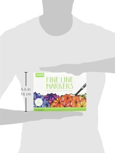 imageCrayola Fine Line Markers for Adults 40ct Skinny Marker Set for Adult Coloring Books Aesthetic Art Supplies Stress Relief Activity Coloring Supplies