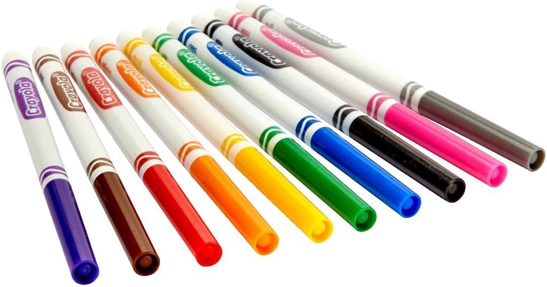 imageCrayola Fine Line Markers for Kids 12 Boxes Coloring Markers for School Bulk Back to School Supplies Teacher Classroom Must Have 10 Colors 3Markers Bulk
