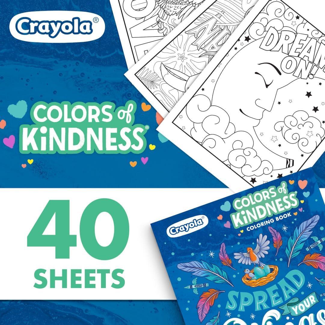 imageCrayola Floral Adult Coloring Book 40pgs Flower Adult Coloring Pages Stress Relief Activity Mindfulness Gift for Teens ampamp Adults 9Colors of Kindness