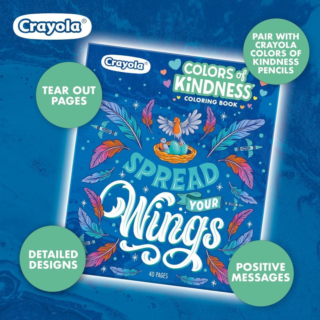 imageCrayola Floral Adult Coloring Book 40pgs Flower Adult Coloring Pages Stress Relief Activity Mindfulness Gift for Teens ampamp Adults 9Colors of Kindness