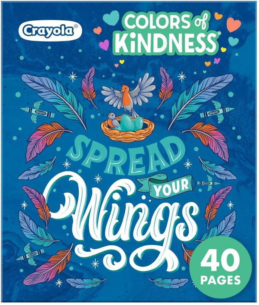 imageCrayola Floral Adult Coloring Book 40pgs Flower Adult Coloring Pages Stress Relief Activity Mindfulness Gift for Teens ampamp Adults 9Colors of Kindness