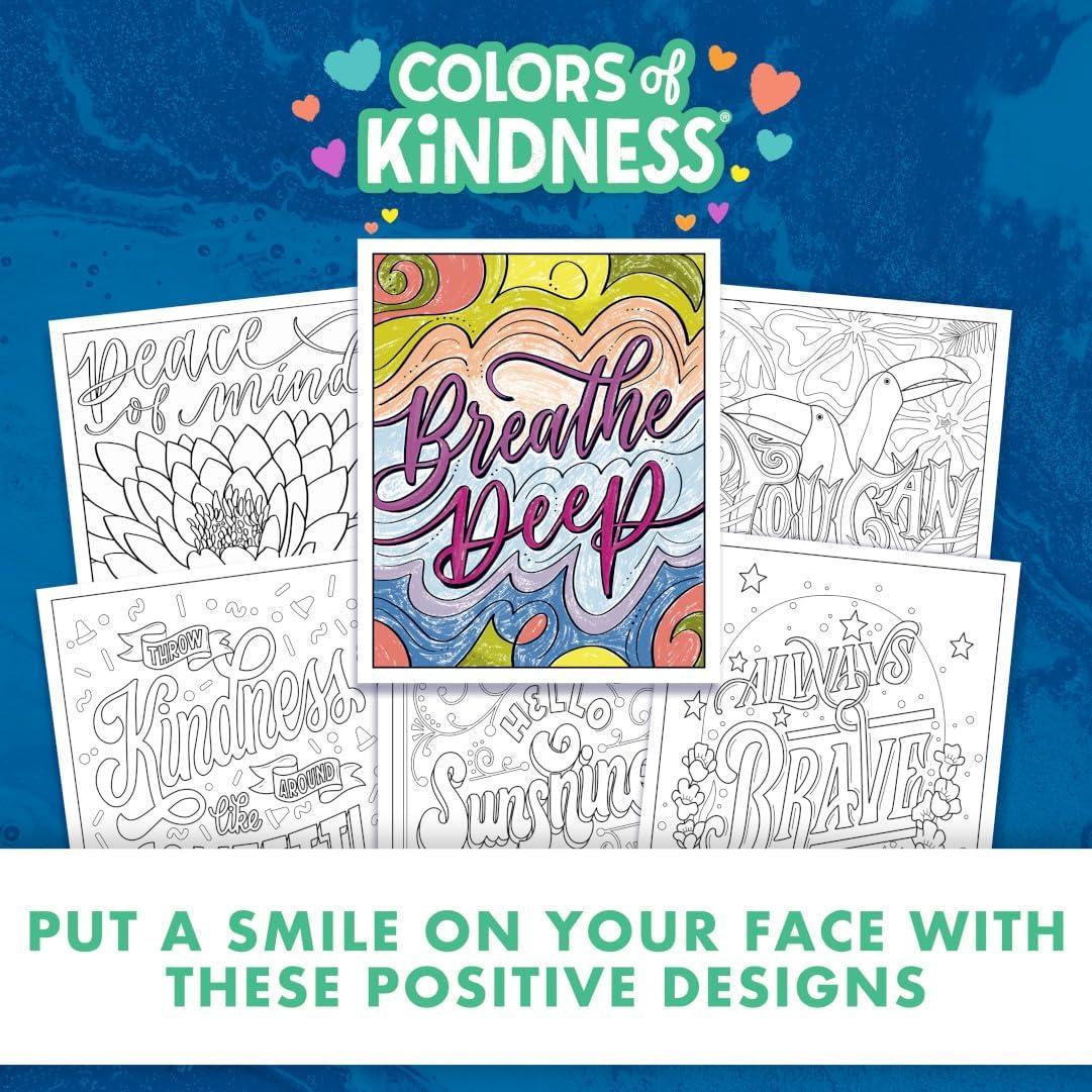 imageCrayola Floral Adult Coloring Book 40pgs Flower Adult Coloring Pages Stress Relief Activity Mindfulness Gift for Teens ampamp Adults 9Colors of Kindness
