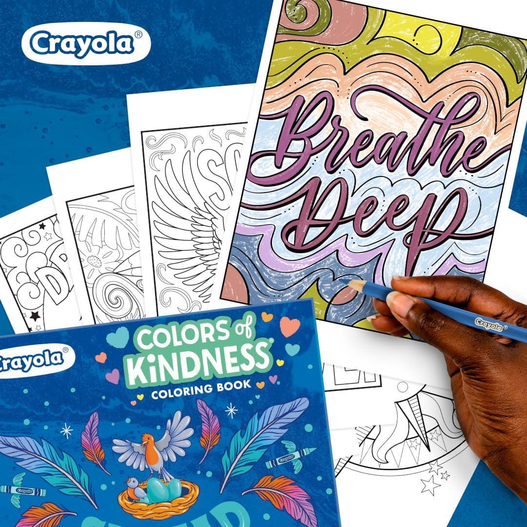 imageCrayola Floral Adult Coloring Book 40pgs Flower Adult Coloring Pages Stress Relief Activity Mindfulness Gift for Teens ampamp Adults 9Colors of Kindness