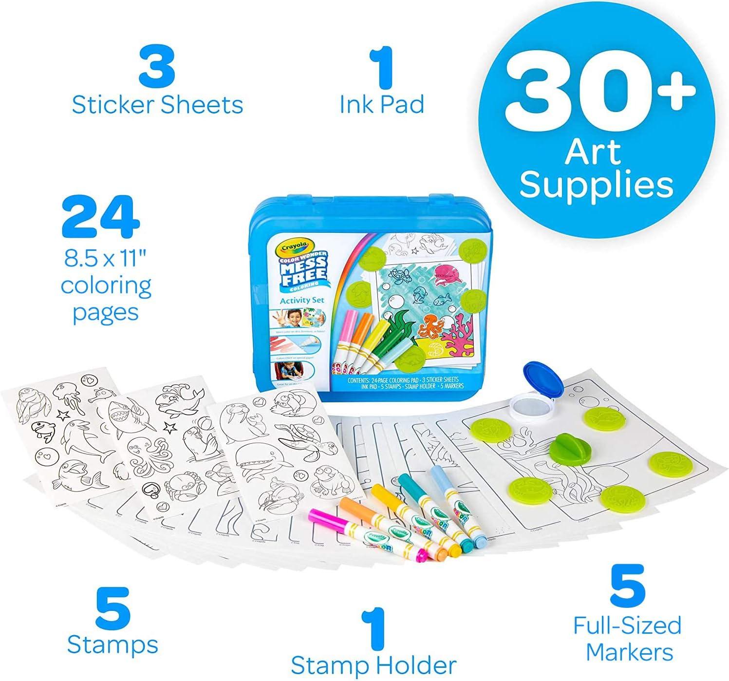 imageCrayola Frozen Color Wonder Coloring Set 18 Mess Free Frozen Coloring Pages for Toddlers Frozen Toys for Kids Toddler GiftsActivity Set