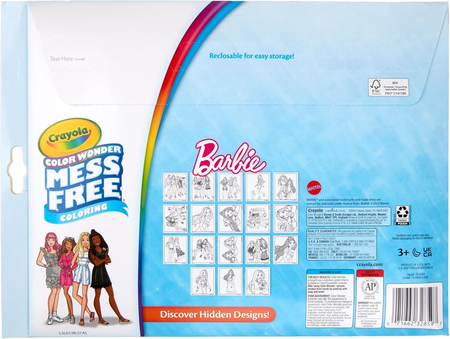 imageCrayola Frozen Color Wonder Coloring Set 18 Mess Free Frozen Coloring Pages for Toddlers Frozen Toys for Kids Toddler GiftsBarbie