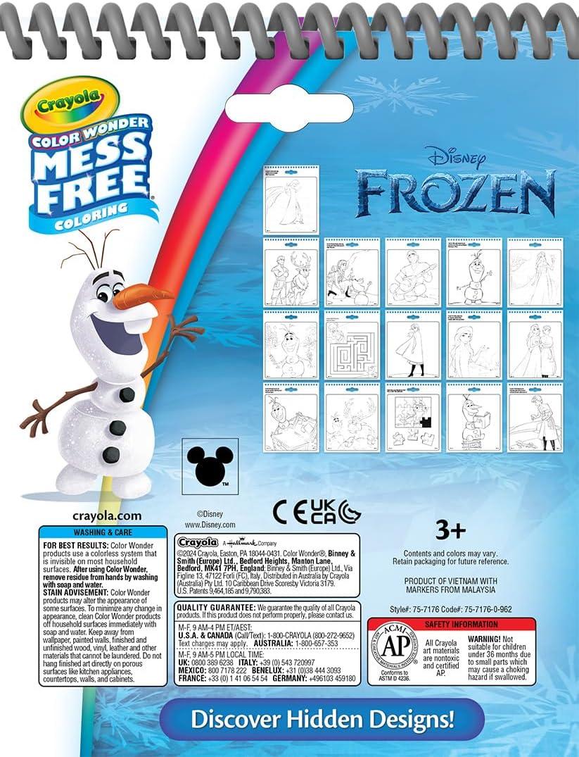 imageCrayola Frozen Color Wonder Coloring Set 18 Mess Free Frozen Coloring Pages for Toddlers Frozen Toys for Kids Toddler GiftsDisney Bundle