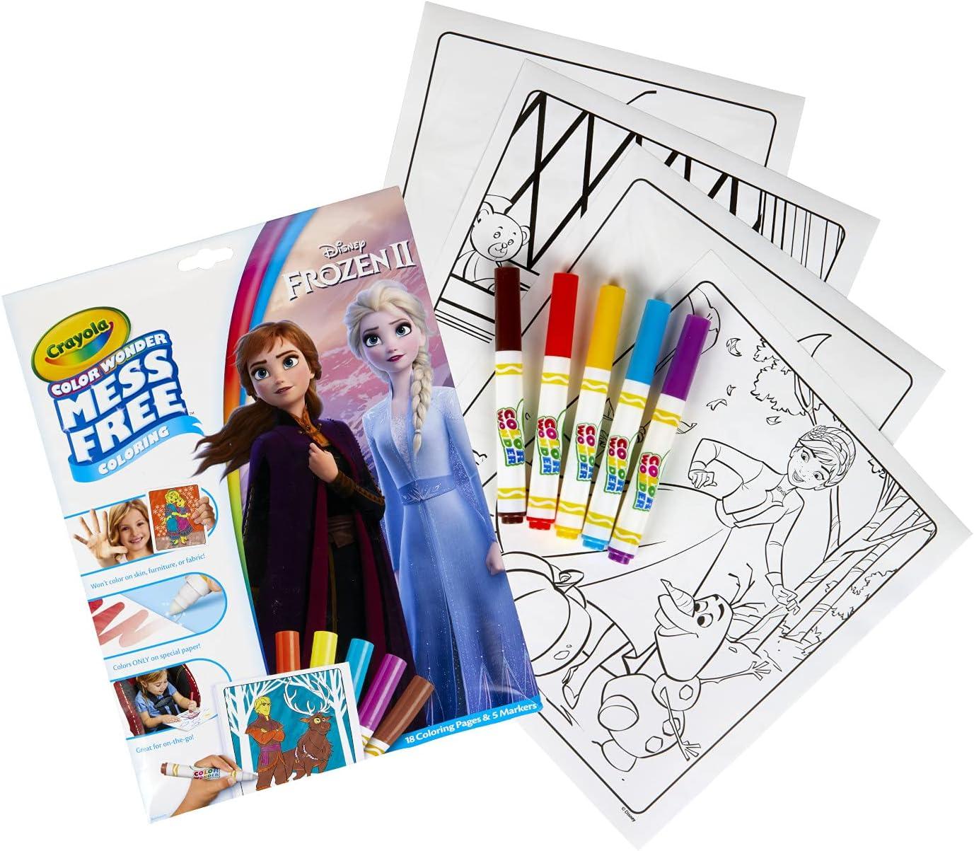 imageCrayola Frozen Color Wonder Coloring Set 18 Mess Free Frozen Coloring Pages for Toddlers Frozen Toys for Kids Toddler GiftsFrozen 2