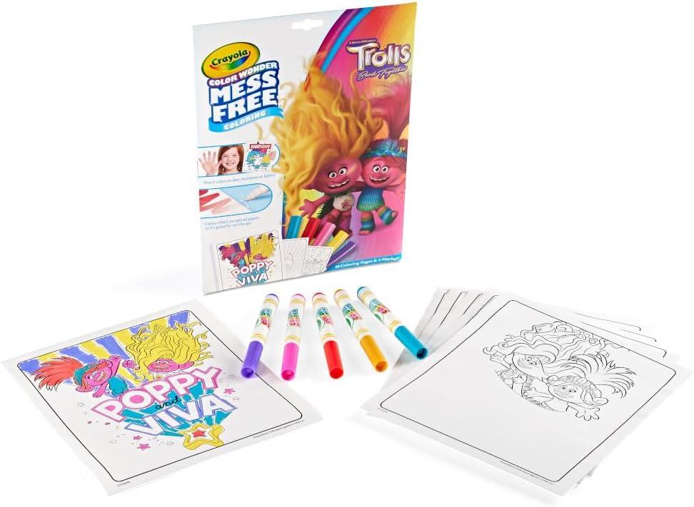 imageCrayola Frozen Color Wonder Coloring Set 18 Mess Free Frozen Coloring Pages for Toddlers Frozen Toys for Kids Toddler GiftsTrolls