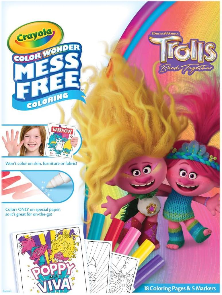 imageCrayola Frozen Color Wonder Coloring Set 18 Mess Free Frozen Coloring Pages for Toddlers Frozen Toys for Kids Toddler GiftsTrolls