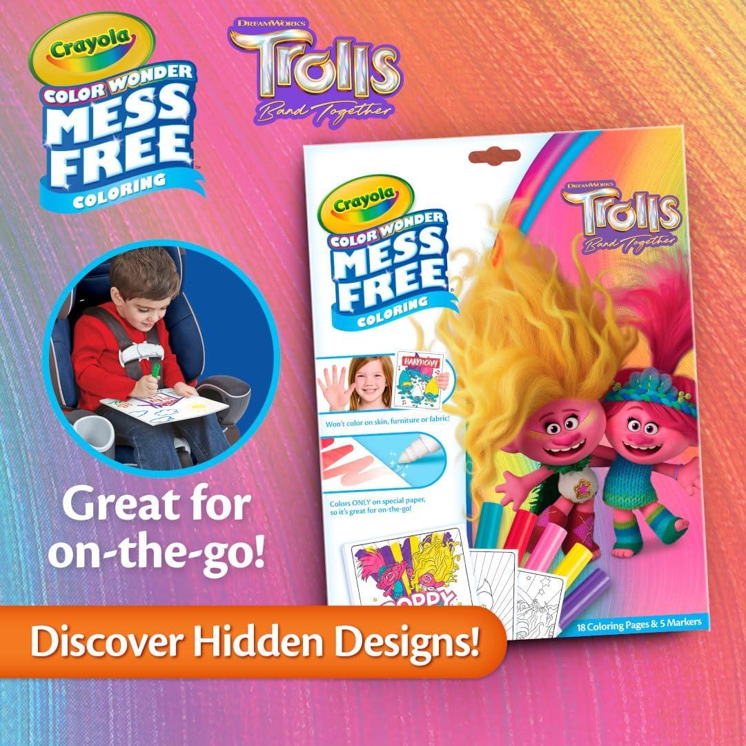 imageCrayola Frozen Color Wonder Coloring Set 18 Mess Free Frozen Coloring Pages for Toddlers Frozen Toys for Kids Toddler GiftsTrolls